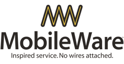MobileWare logo - Inspired service. No wires attached.